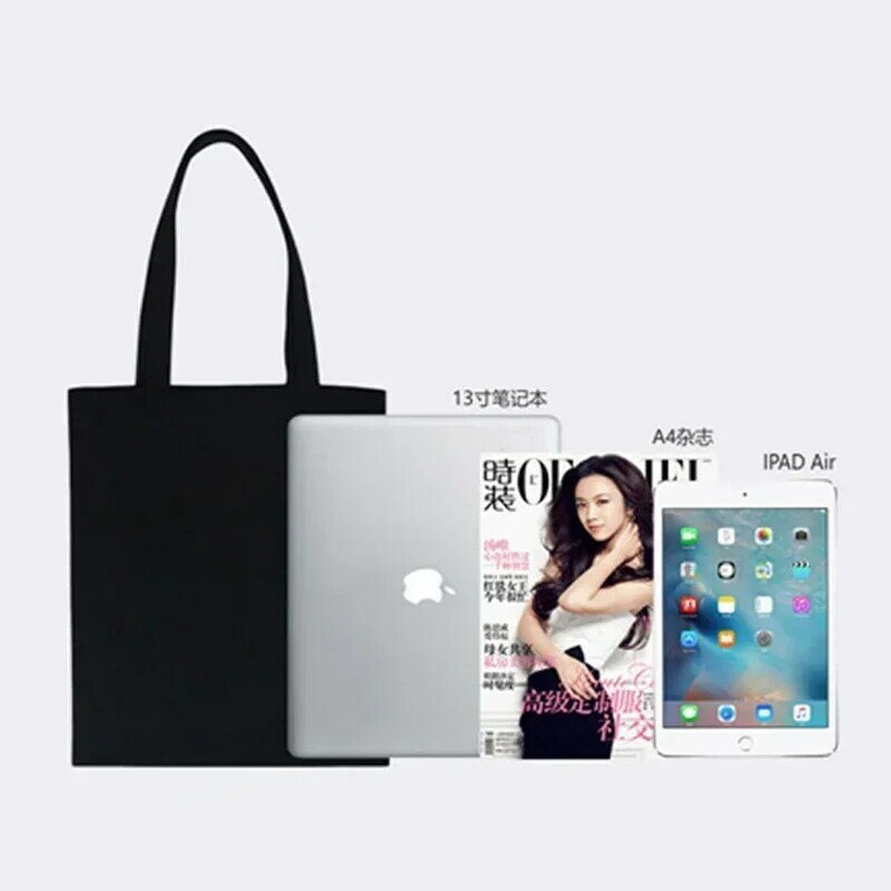 CTW2 women Solid Canvas Casual Tote shoulder bags for girls female DIY handbags eco friendly shopping bag