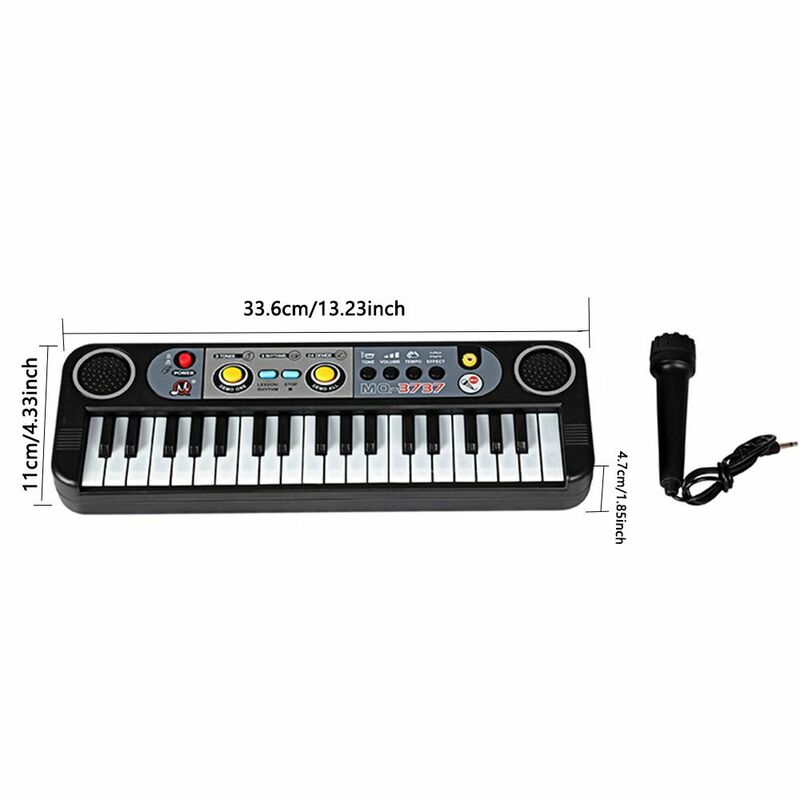 Wielofunkcyjny pianino klawiatura podwójny głośnik z mikrofonem Instrument muzyczny zabawki 37 klawiszy Mini fortepian