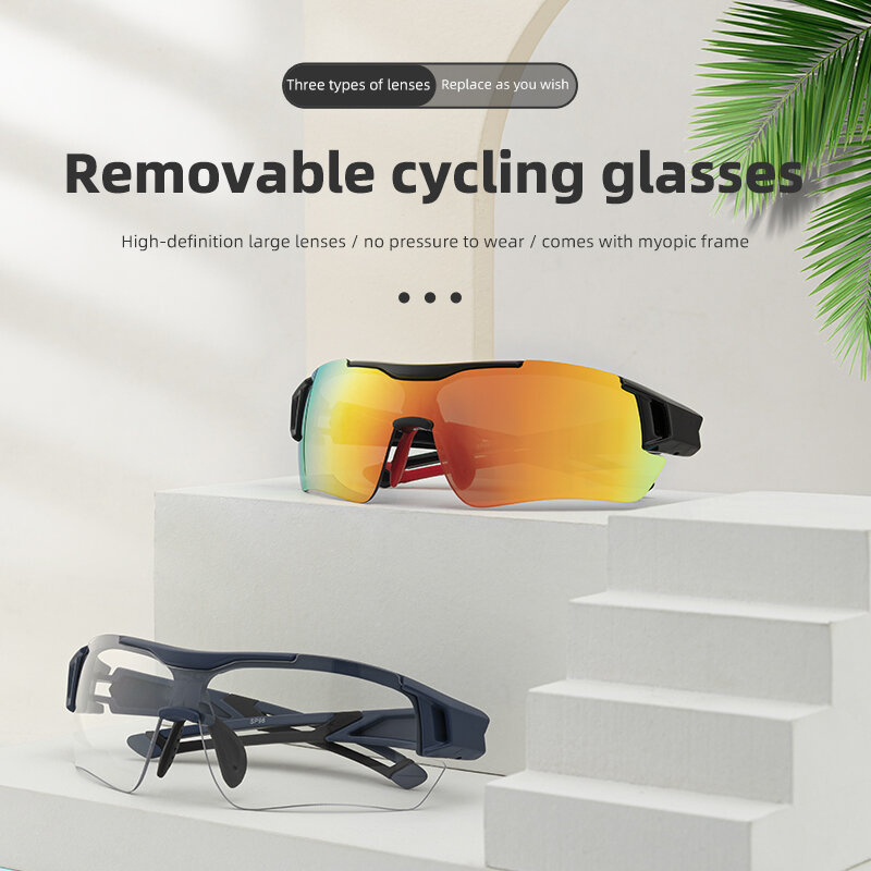 ROCKBROS occhiali da ciclismo polarizzati uomo sport occhiali da sole Road MTB Mountain Bike bicicletta equitazione protezione occhiali occhiali 5 lenti