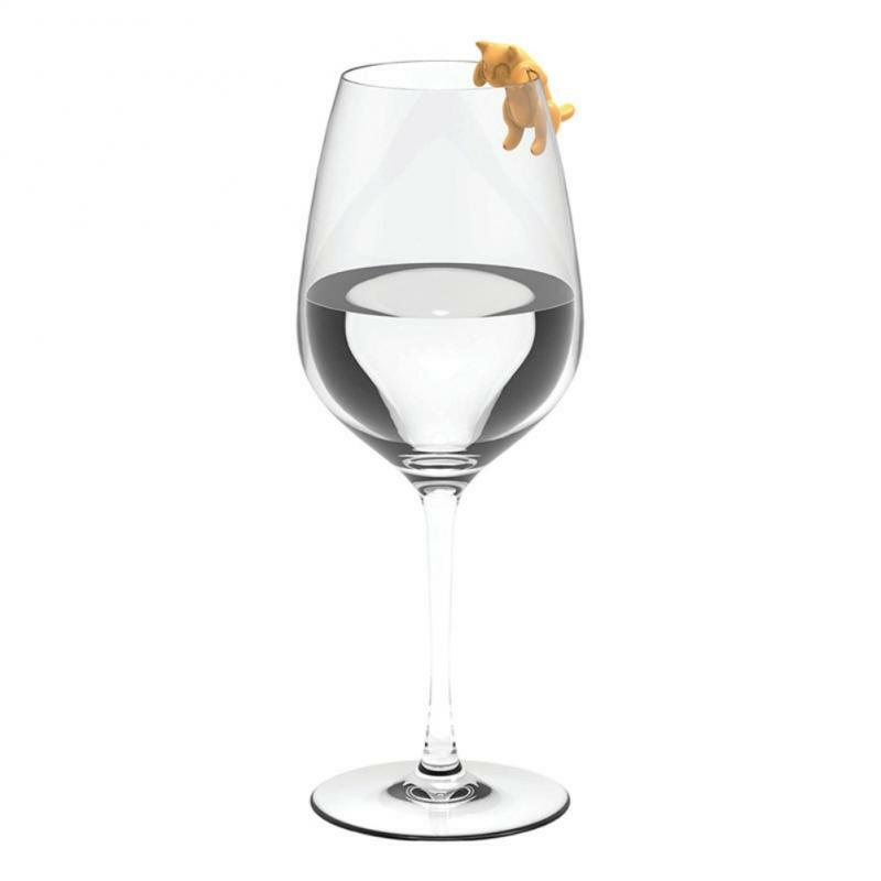 6 قطعة/المجموعة هريرة النبيذ كوب التعرف المحمولة شنقا مواء كأس للنبيذ علامات أدوات المطبخ سيليكون القط كليب وسم لوازم
