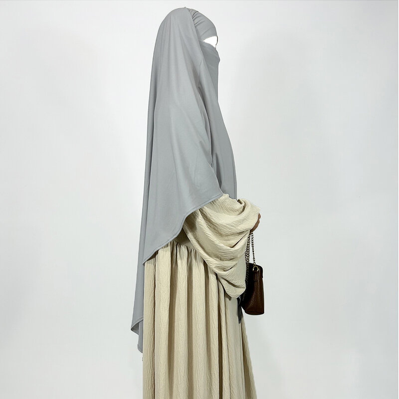 Premium Jersey Khimar Stretchy Breathable High Quality One Layer EID Ramadan Muslim Women Islamic Diamond Shape Prayer Hijab