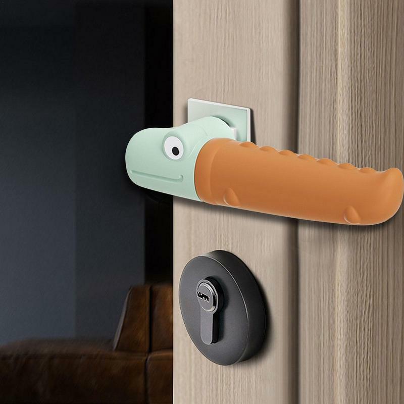Door Knob Protector Crocodile Anticollision Silicone Door Handle Covers Reusable Door Handle Grip For Wall Protecting Soft Door