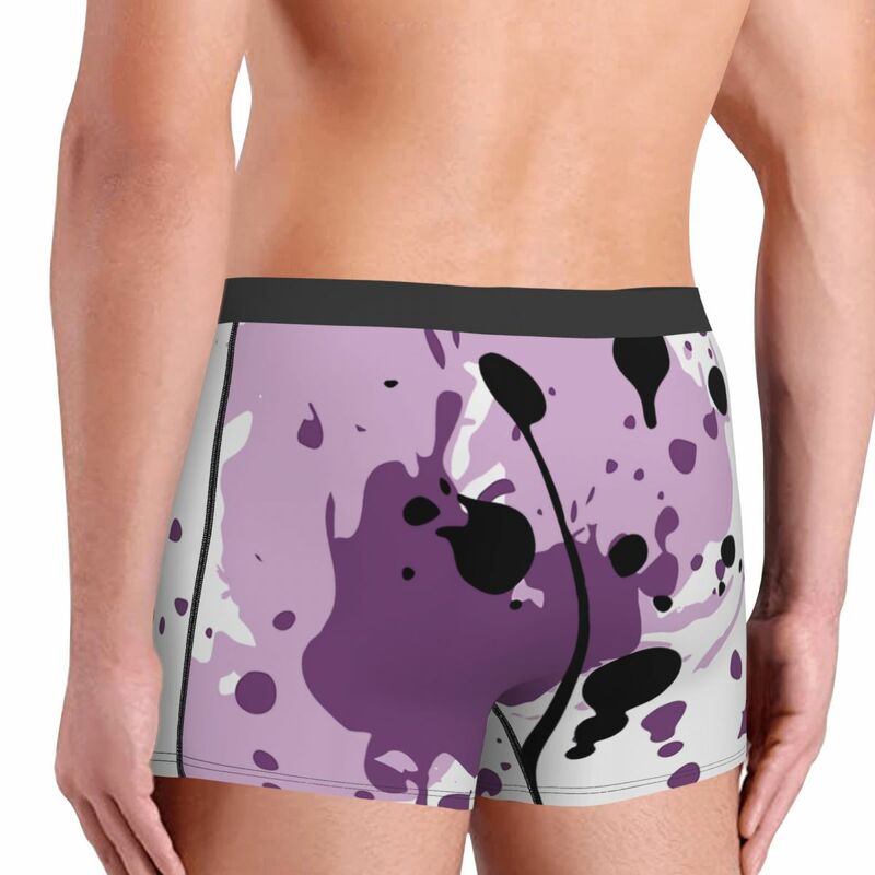 Abstrato roxo arte cuecas homme calcinha masculino roupa interior ventilar shorts boxer briefs