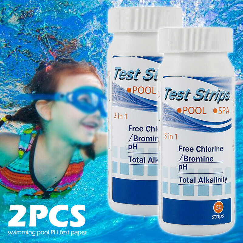 Bandelettes de test de qualité de l'eau pour piscine et spa, papier PH, 3 en 1, tout neuf