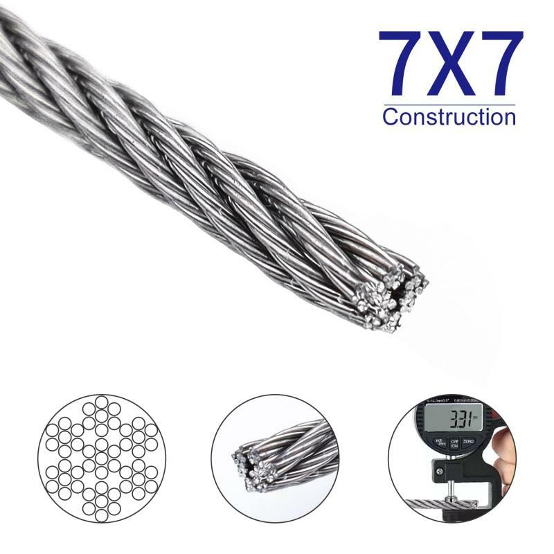 10M ~ 5M średnica 0.5mm-3.0mm 7X7 konstrukcja 304 lina stalowa ze stali nierdzewnej alambre kabel bardziej miękki kabel podnoszący wędkarski