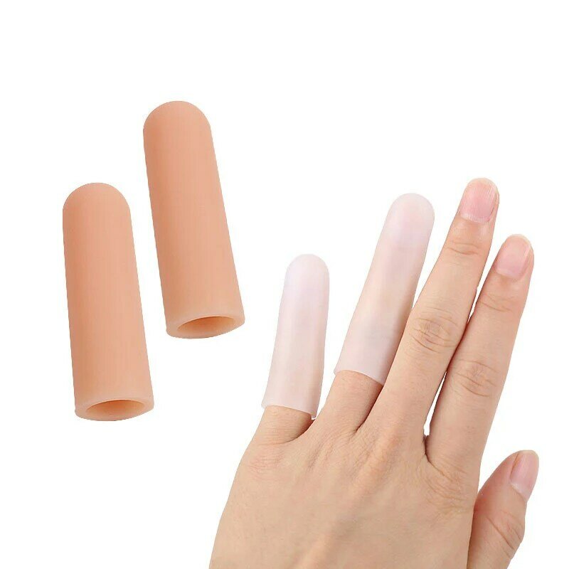 4Pcs Silicone Toe Tube Finger Protector Sleeve High Temperature Resistant Hamburger Pizza Food Anti-slip Finger Cover
