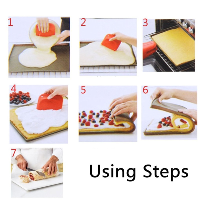 1PC Silicone Baking Mat Cake Roll Pad Macaron Swiss Roll Oven Mat Bakeware Baking Tools Kitchen Accessories