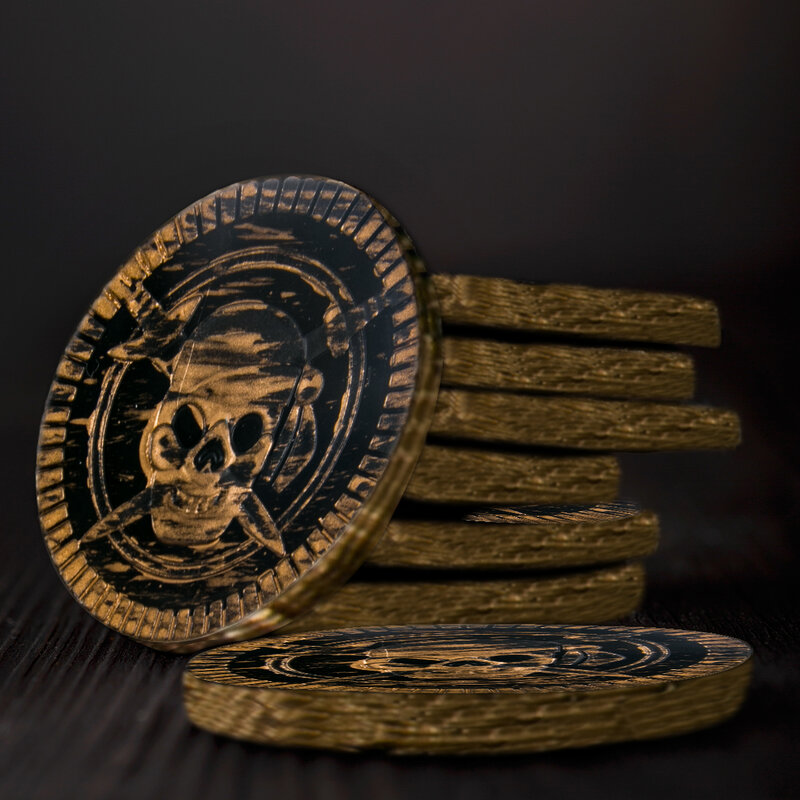30 шт., пиратские золотые монеты для детей