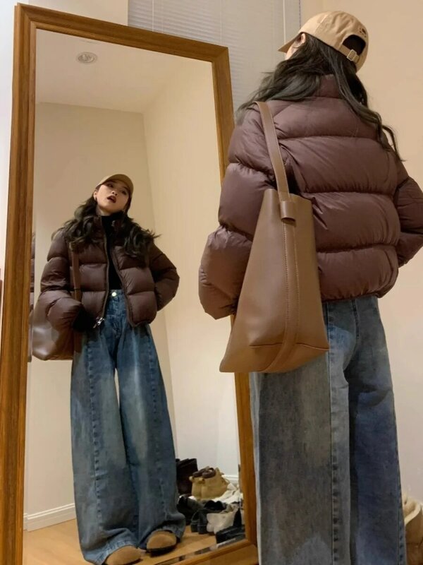 2022 겨울 따뜻한 다운 코튼 재킷 짧은 코트, 학생 십대 소녀 코튼 패딩 의류, 여성 긴 소매 파카 겉옷