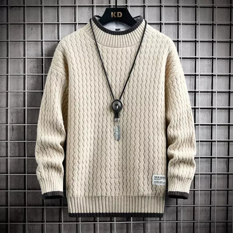 Groene Trui Heren Mode Kleding Gebreide Truien Koreaanse Mode Streetwear Warme Truien Heren Pullover Tops Sweatshirt Heren
