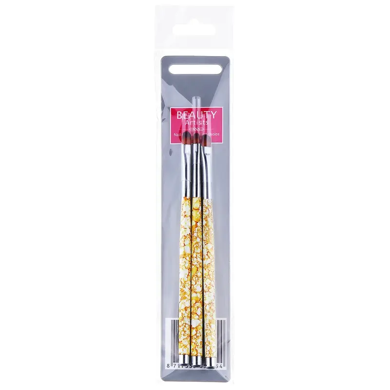 3 pz/set Set di penne per pittura per unghie Nail Art UV Gel Extension Builder petalo fiore disegno pennello strumenti per Manicure