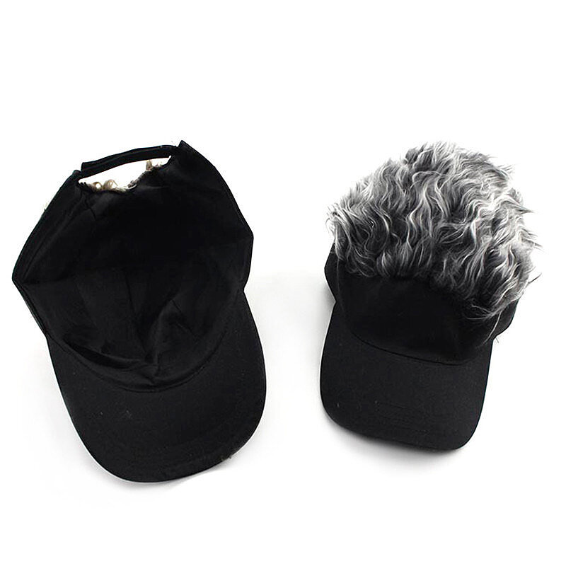 Topi Golf pria dan wanita 56-60cm wig olahraga katun luar ruangan dan visor abu-abu