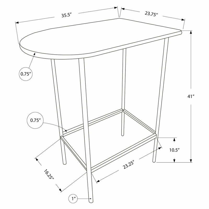 36-дюймовый прямоугольный барный стол, паб, бистро, стол на стойке, маленький кухонный обеденный стол, металлический коричневый