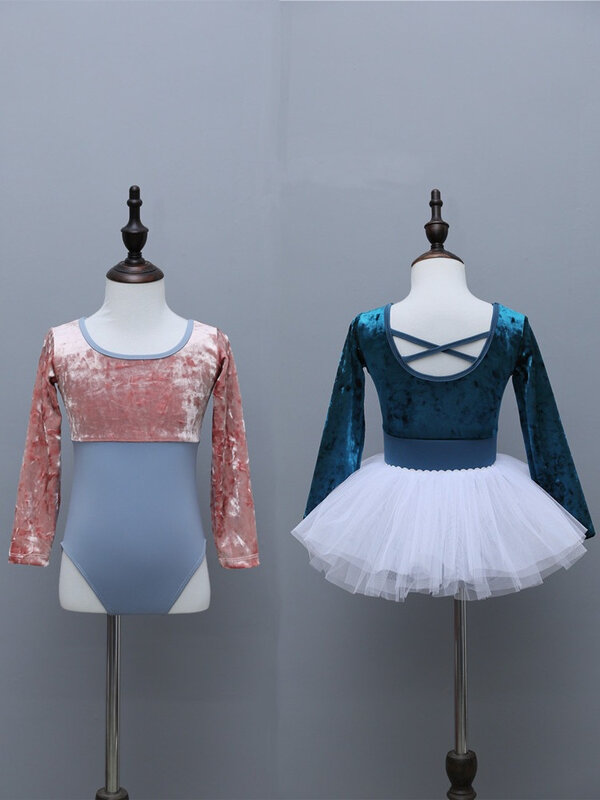Kinder Ballett Tanz Übungs kleidung Herbst Winter warme nationale Kleidung Samt Körper Kleidung Prüfung Langarm Chinesisch