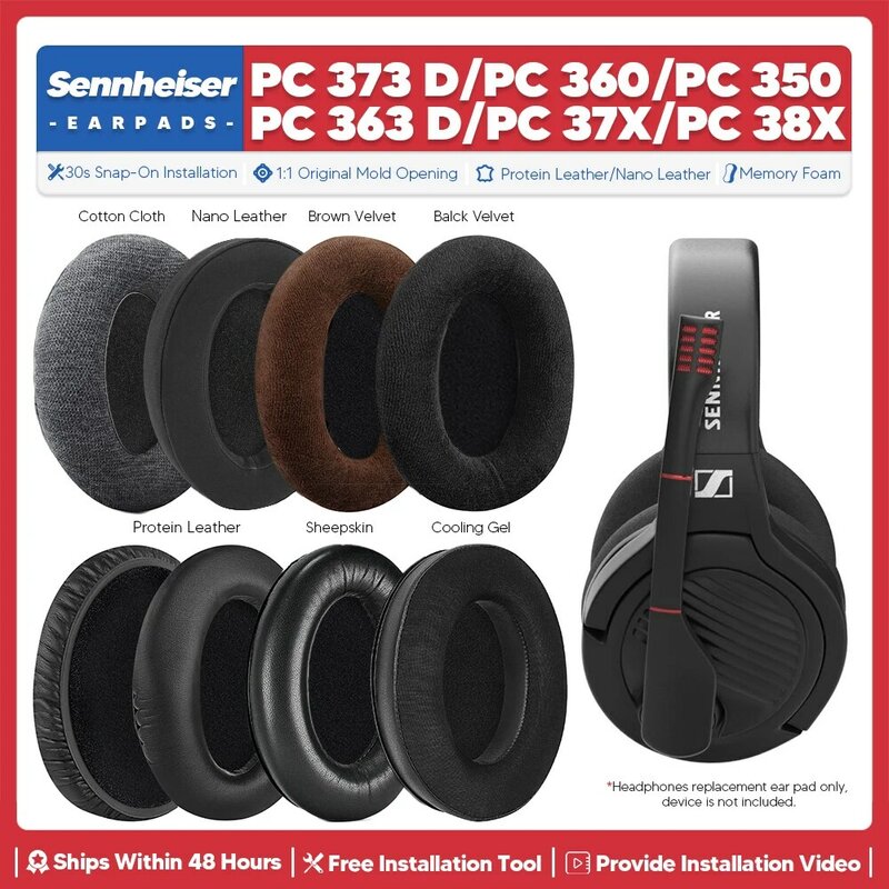 Replacement Ear Pads For Sennheiser PC373D PC363D PC360 PC350 PC37X PC38X Headphone Accessories Ear Cushion Memory Foam Cover