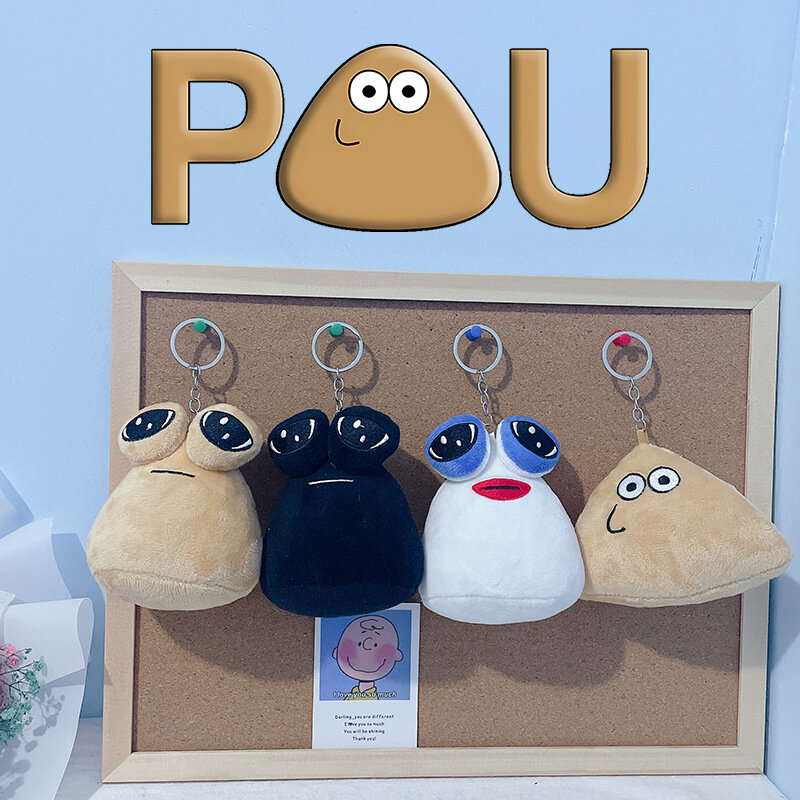 Hot 10cm Game My Pet Alien Pou Plush Keychain Furdiburb Emotion Alien Plushie Stuffed Animal Pou Doll For Kids Birthday Gift