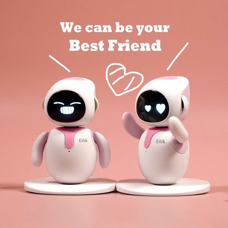 Juguetes interactivos de tacto rosa, lindos robots para mascotas con emociones abundantes. Animaciones inactivas y minijuegos, regalo único para niñas y niños