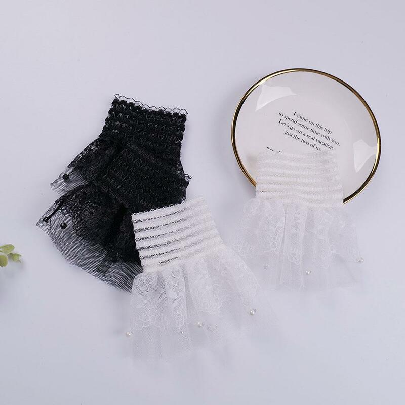 Fashion Detachable Fake Sleeves Spring Autumn Wild Sweater Decorative Sleeves Lace Ruffles Elbow Sleeve Cuff universal Fake Cuff