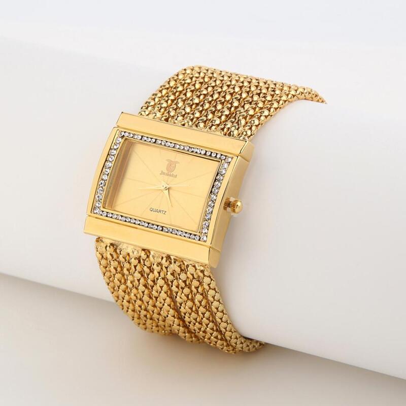 Jam tangan gelang Quartz Analog banyak lapis modis wanita Aloi manik-manik