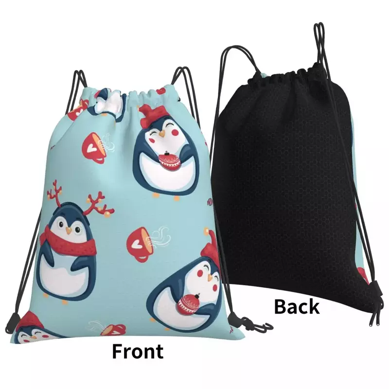 Mochilas de pingüino multifunción, bolsas portátiles con cordón, paquete de cordón, bolsa de almacenamiento de bolsillo, bolsas de libros para hombres, mujeres, estudiantes
