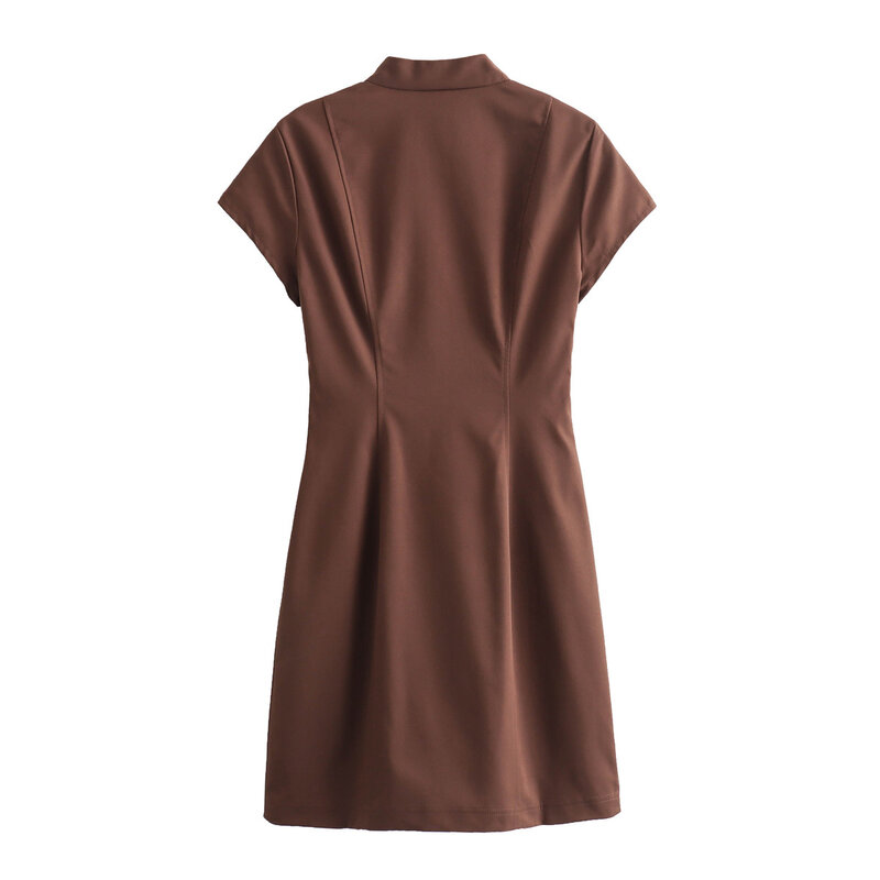 Новинка 2024, шикарное модное облегающее мини-платье, винтажные женские платья с коротким рукавом, женское платье