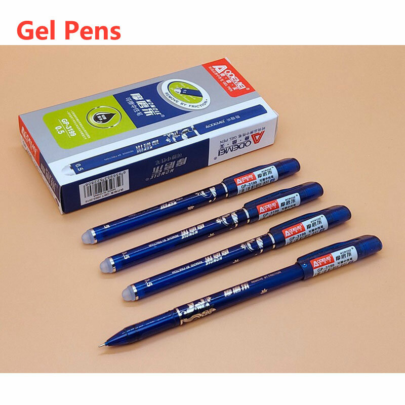 Penna Gel nera blu rossa per forniture scolastiche per ufficio Set di penne Gel cancellabili per ufficio 0.5mm punta dell'ago Gel penne per inchiostro ricariche aste scrivere