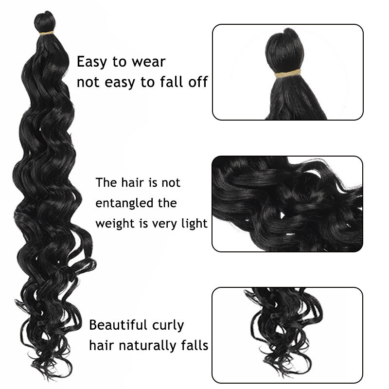 Thick and Natural Long Curly Crochet Hair, Synthetic Hair 50cm for Braiding 2 in a pack braid extensions dread hair extensiones