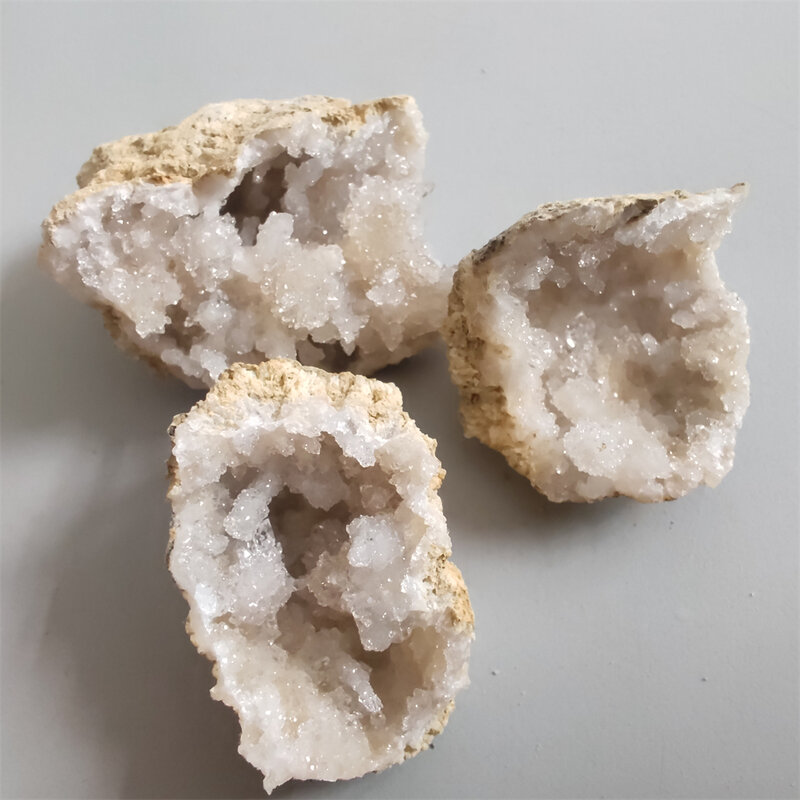 Cristais irregulares de ágata Geode Pedra oca Completa, Espécime De Cura, Cavidade De Cristal Branca, Artesanato De Corte Divertido, 1Pc