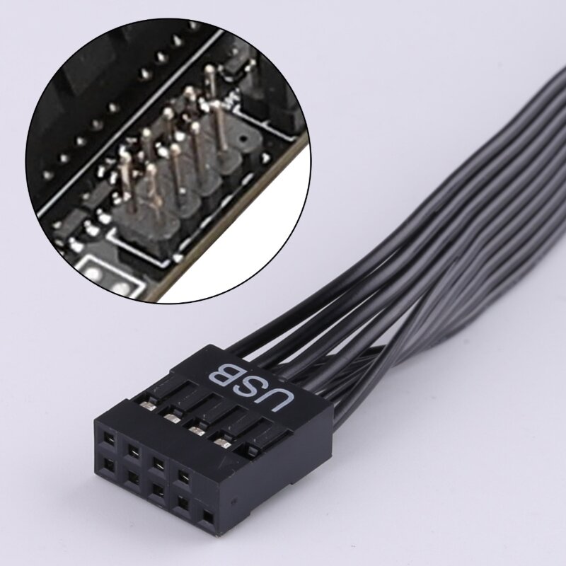 2023 Nuovo convertitore flessibile per cavo USB 2.0 a 9 pin USB Adattatore connettore interno maschio a femmina a 9 pin (20