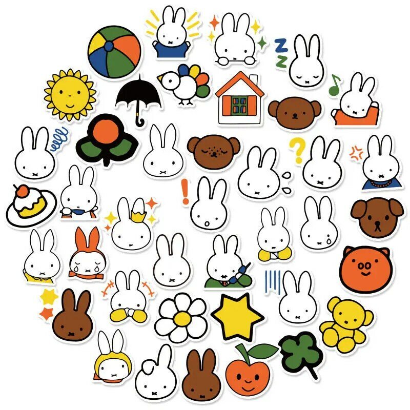 40 Sheets Kawaii Sanrio Stickers Miffys Cute Anime Waterproof Notebook Album Stickers Cell Phone Case Stickers Toys Girls Gift
