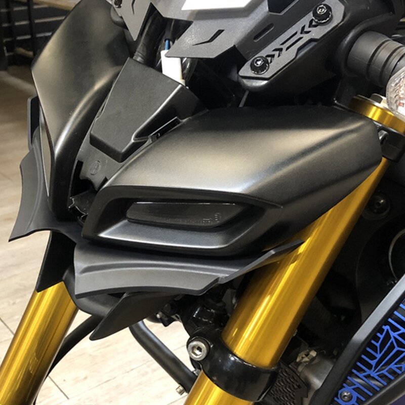 Frente pneumática carenagem asa ponta capa protetora, asas pretas, Yamaha MT15, MT-15, 2018-2021