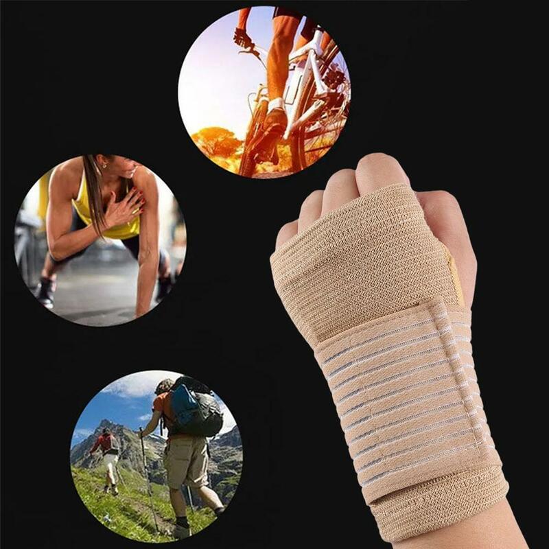 Suporte de pulso antiderrapante para ginásio, Palm Protector, suporte carpal, segurança esportiva unissex, tendinite muscular, túnel da dor, proteger, R J9Z9, 1 par
