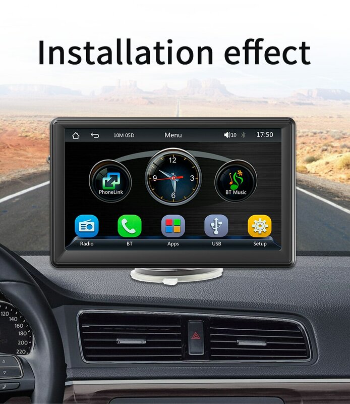 Universal 7 polegada Car Radio Multimedia Video Player Carplay Sem Fio E Sem Fio Android Auto Touch Screen Sun Visor B500