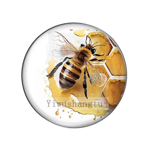 Lovely bees gather honey Flyings Art Paintings 8mm/12mm/20mm/25mm Round photo glass cabochon demo flat back Making findings
