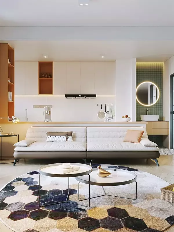 Латексный современный минималистичный прямой Четырехместный диван для гостиной квартиры
