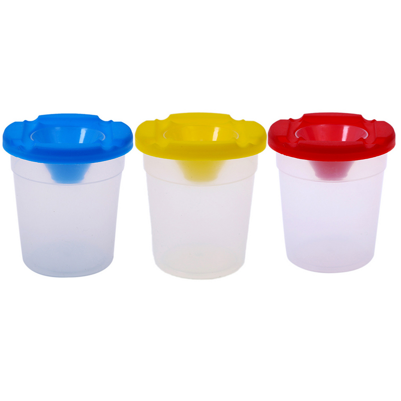 5 Pcs Washing Pen Cups Drawing Paint with Lid Accessories Anti-spill Painting Child
