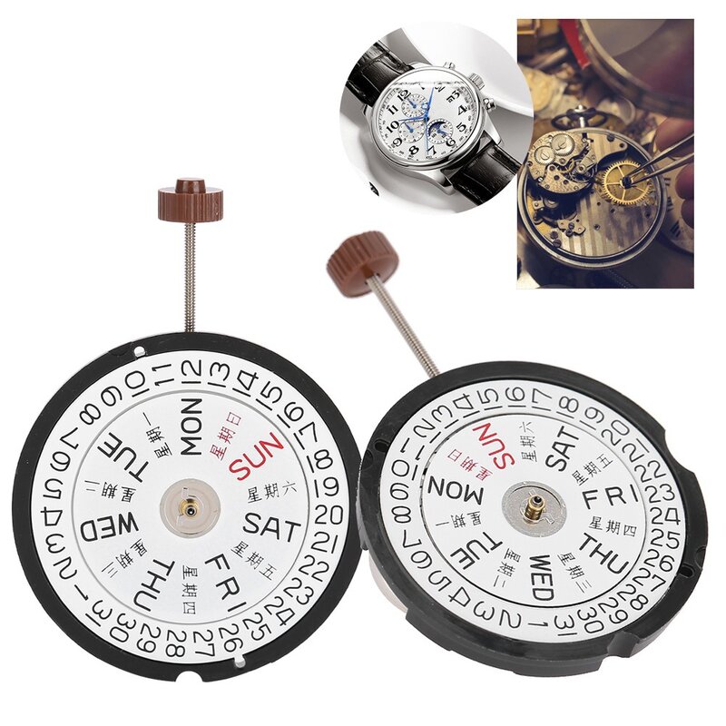 Original Watch Quartz Movement with Double Calendar for EAT 517 Movement Men's Watches Repair Accessories