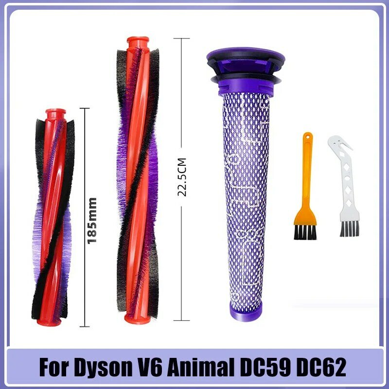 Dyson-コードレス掃除機用スペアパーツ,dyson v6,動物dc59 dc62 sv03 sv073,ローラー,ブラシ,事前交換用フィルター