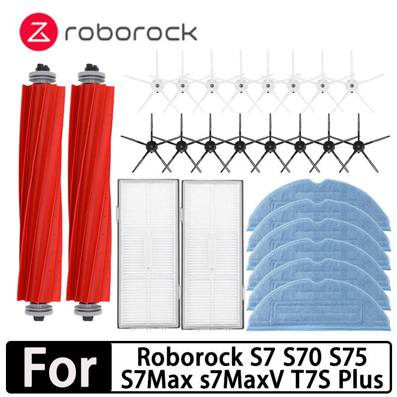 Roborock-accesorios para Robot aspirador, cepillo principal, filtro Hepa, mopas, piezas para S7, S70, S75, S7Max, S7, maxv, ultra, T7S Plus, S7 pro ultra