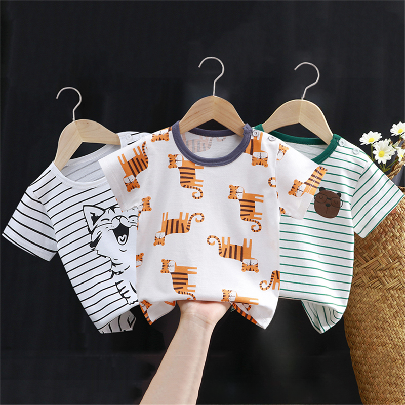 Летняя детская футболка, модные Мультяшные футболки для девочек, хлопковые топы с коротким рукавом для мальчиков, Корейская повседневная детская одежда для фото, дешевая вещь