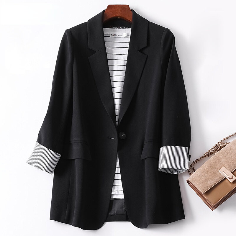 Fashion Business Plaid Suits Women Work Office Ladies Long Sleeve Spring Casual Blazer 2022 New Jackets for Women Coats