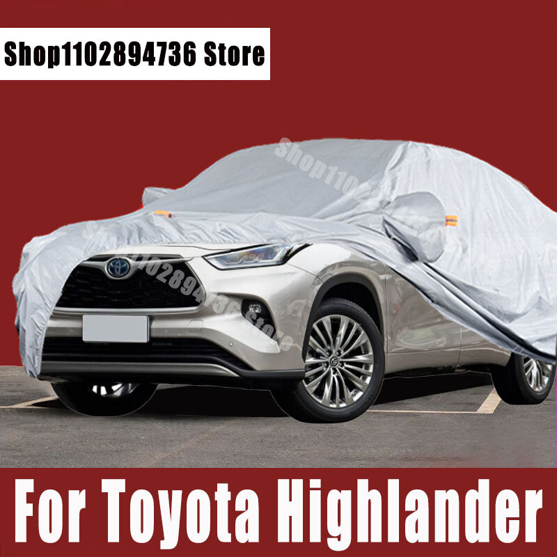 Capas de carro para Toyota Highlander, ao ar livre, sol, proteção UV, poeira, chuva, neve, proteção, tampa automática