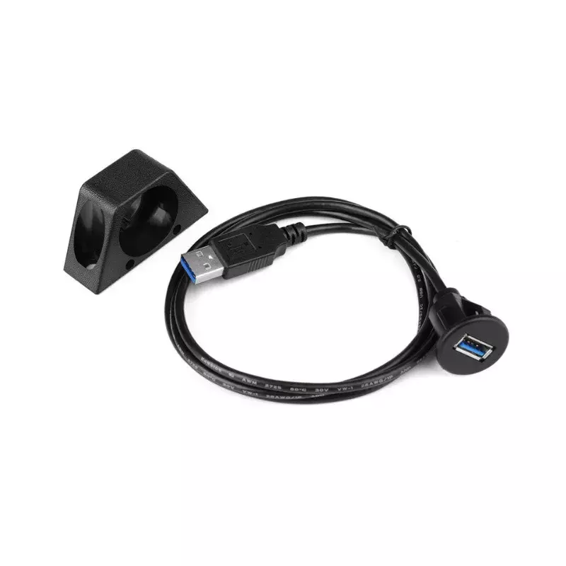 자동차 트럭 보트 오토바이 대시 보드용 버클이 있는 USB 3.0 패널 플러시 마운트 연장 케이블, 1M