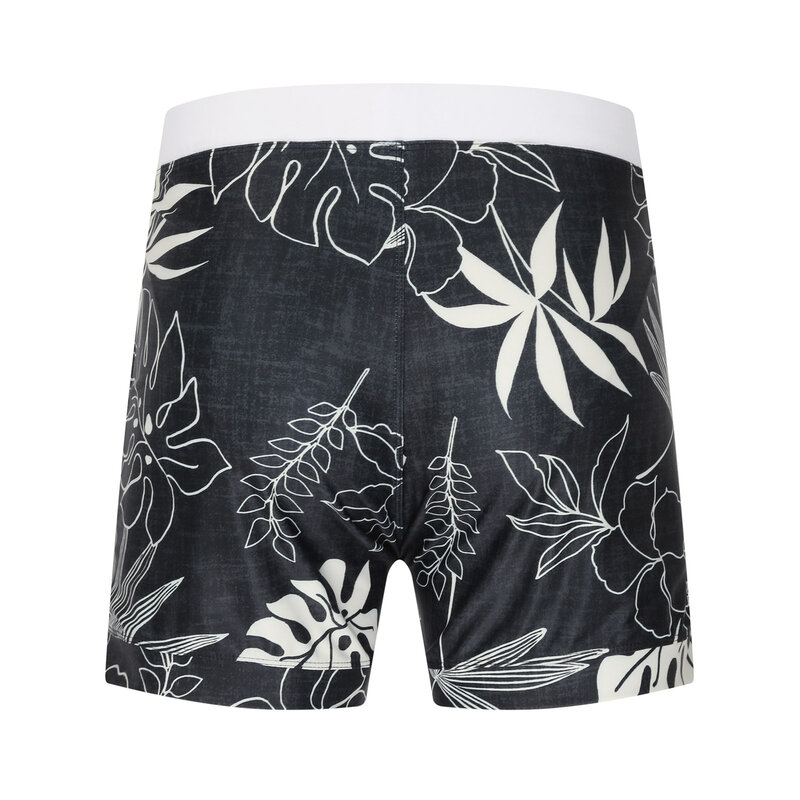 Summer Men's Beach Swimming Trunks Drawstring Elastic Waist Swimsuit Shorts Man Plus Size Quick Drying Swimwear Shorts