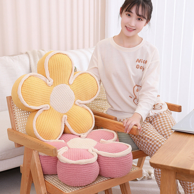 50/65cm Soft INS Flower Pillow Stuffed Plush Thicken Plant Chair Cushion Home Sofa Decor Doll Kids Girl Birthday Gift 50/65cm