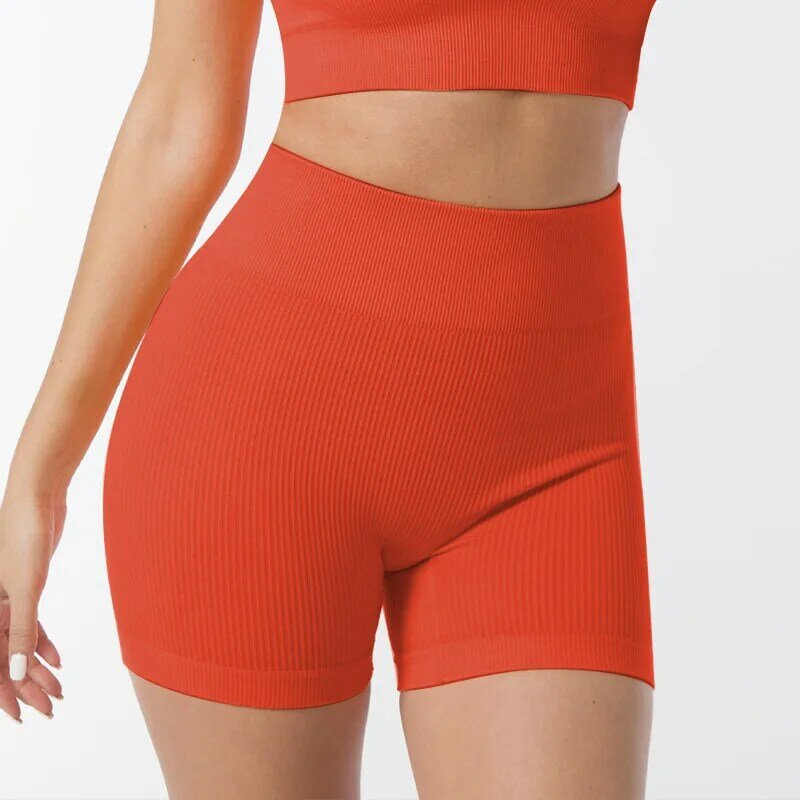 Seamless Butt Lifting Ginásio Shorts para Mulheres, cintura alta Yoga Pants, Quick Dry, Sports Fitness, Sólido, Vermelho, Rosa, Formação, Plus Size