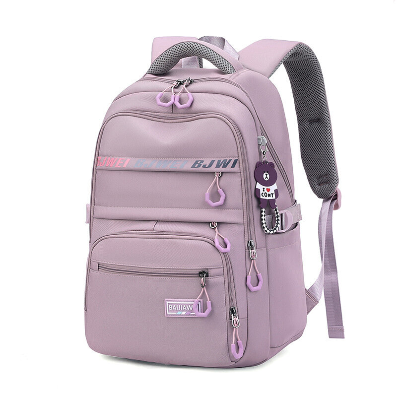 Школьные ранцы для девочек-подростков, большой нейлоновый женский водонепроницаемый рюкзак для старших классов, женский рюкзак для ноутбука, Студенческая черная сумка для книг