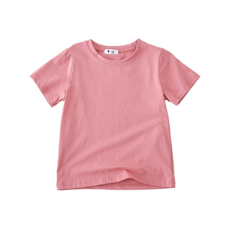 2-7T maluch Kid dziecko chłopcy dziewczyny ubrania letni Top koszulka bawełniana z krótkim rękawem T koszula luźne dla niemowląt bluzka w stylu Basic dla dzieci Tshirt stroje