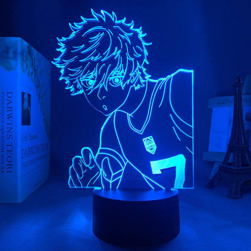 Anime LED Light Box com Bloqueio Azul, MDF Wood Frame, Laser Paper Cut, Nightlight para Decoração do Quarto
