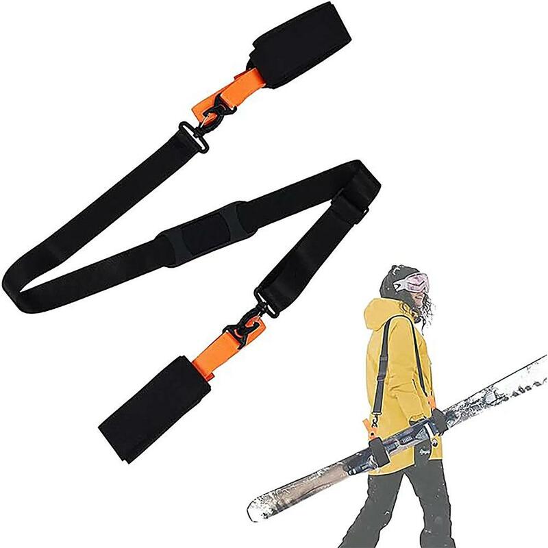 Ski Pole Carrying Strap Adjustable Ski Pole Shoulder Strap Skiboard Fixed Strap With Ant-Slip Pad Winter Outdoor Sports Tools
